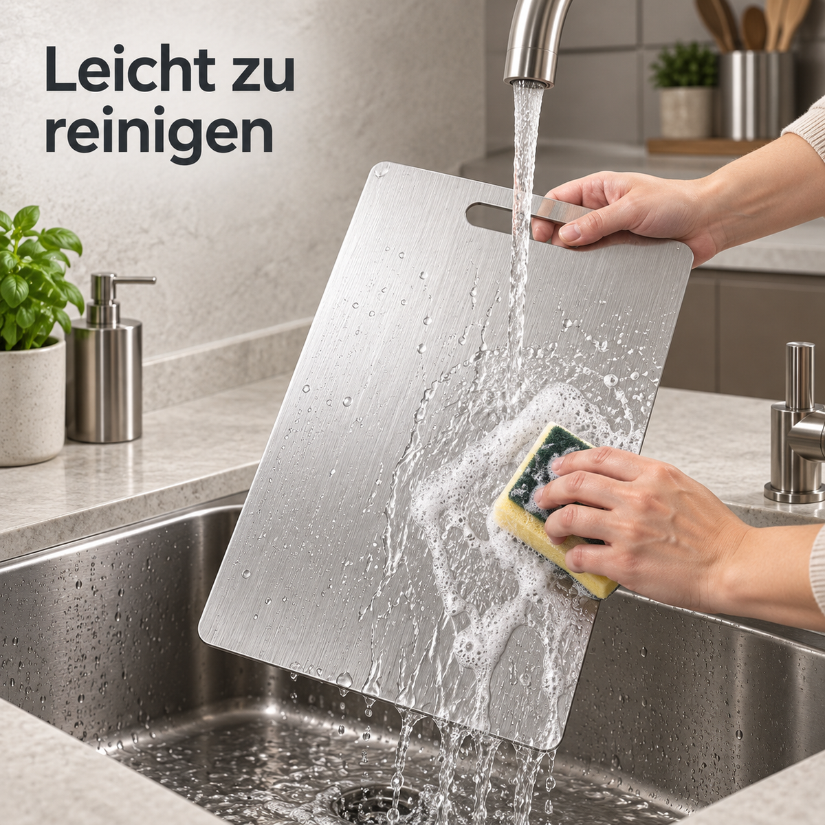 SharpoSpin Edelstahl-Schneidebrett